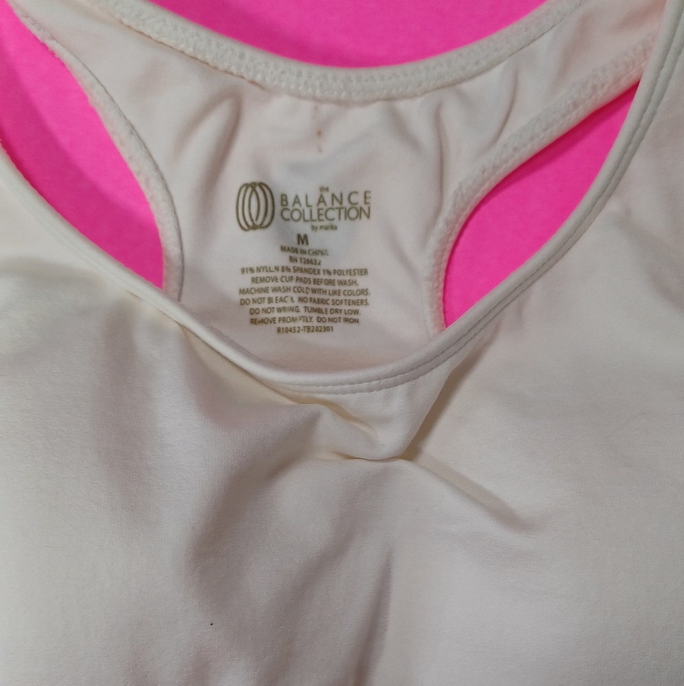 Balance Collection. Racerback White with gray stripes M - Picture 7 of 8